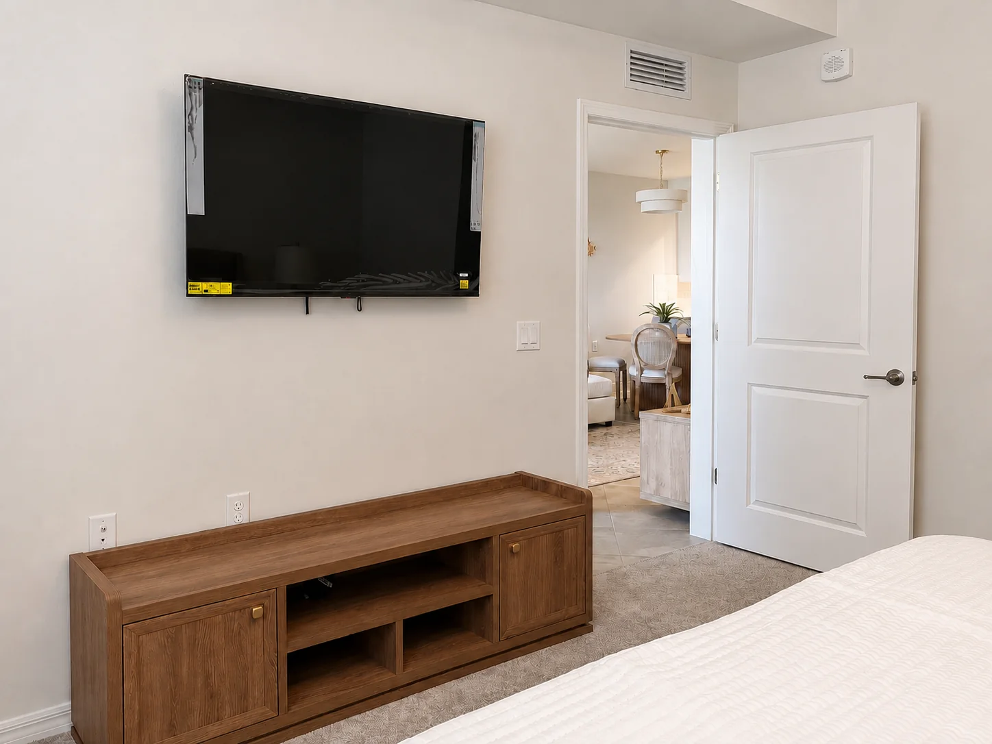 Primary bedroom at the Ave Maria Residence