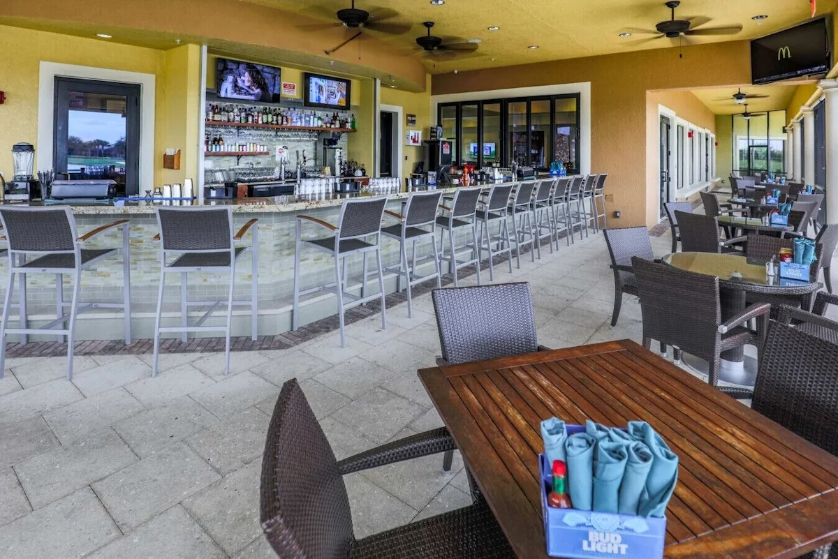 Outdoor clubhouse bar at The National