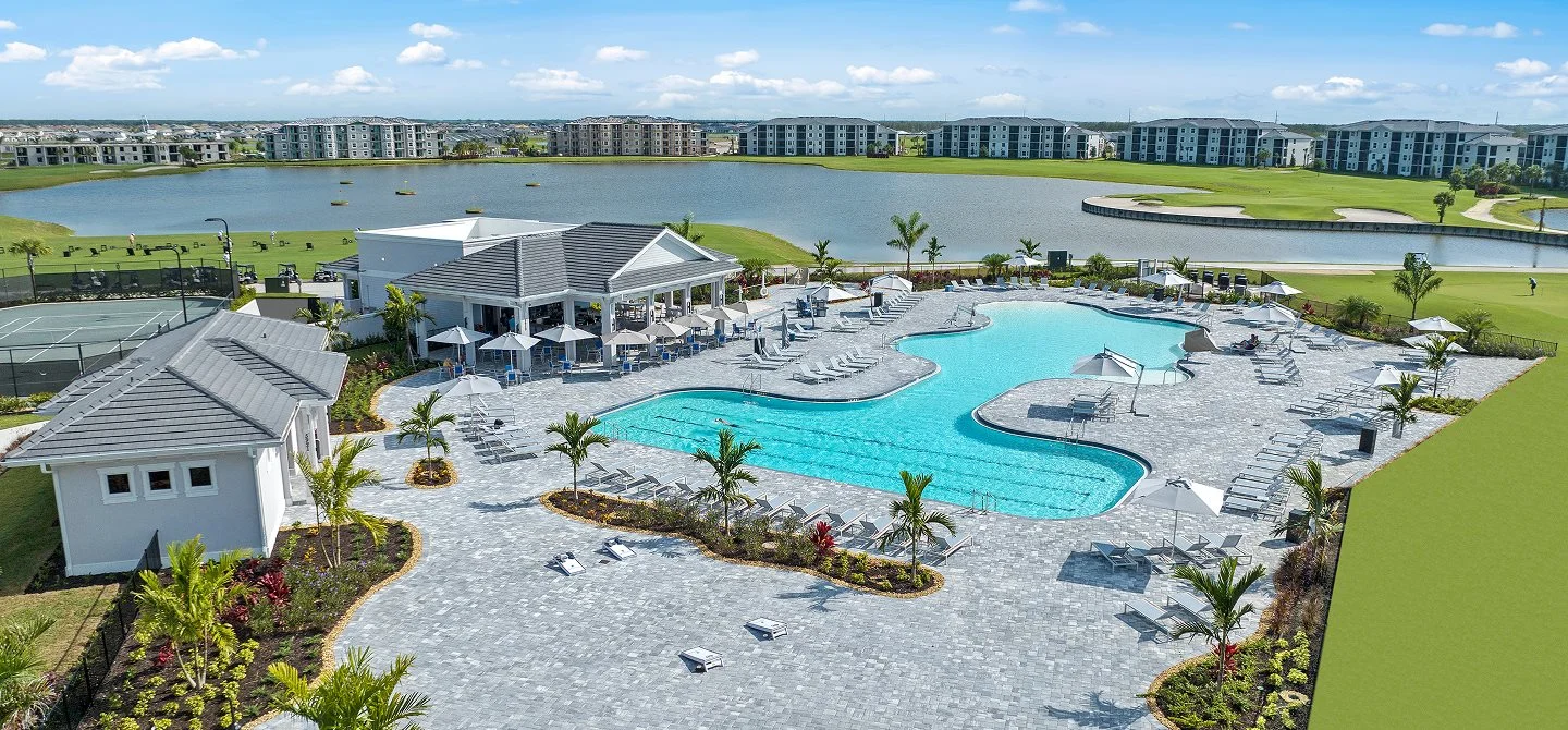 Resort-style pool at The National in Ave Maria